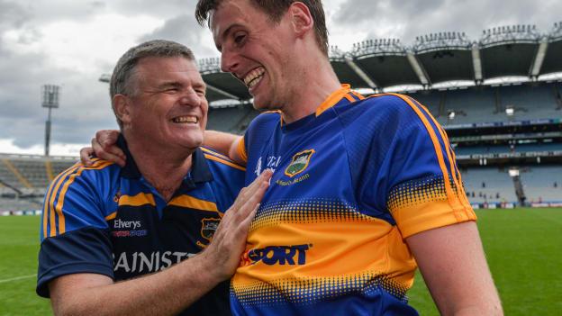 Liam Kearns and Conor Sweeney celebrating at Croke Park.