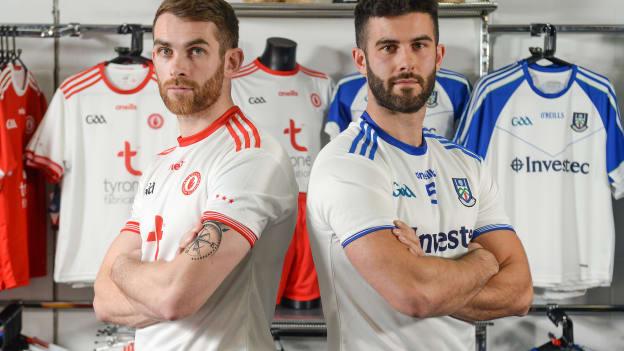 Ronan McNamee, Tyrone, and Neil McAdam, Monaghan, pictured at the Ulster Senior Football Championship launch.