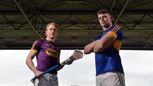 Diarmuid O Keefe, Wexford, and Ronan Maher, Tipperary, pictured ahead of the Allianz Hurling League Semi-Final.