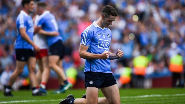 Dublin's Brian Fenton after the final whistle blows on the All-Ireland SFC Final against Tyrone. 