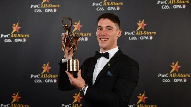 Limerick hurler Sean Finn pictured with his 2018 PwC All-Stars award. 