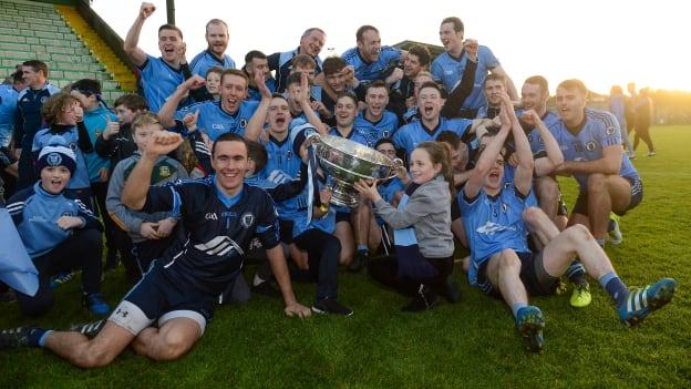Simonstown Gaels players celebrate following victory in the Meath SFC Final at Pairc Tailteann.