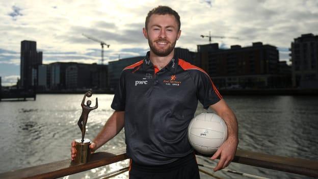 Jack McCaffrey pictured with his PwC GAA/GPA Player of the All-Ireland Football Final award. 
