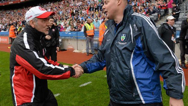 Mickey Harte and Malachy O Rourke after the 2013 All Ireland SFC Quarter-Final.