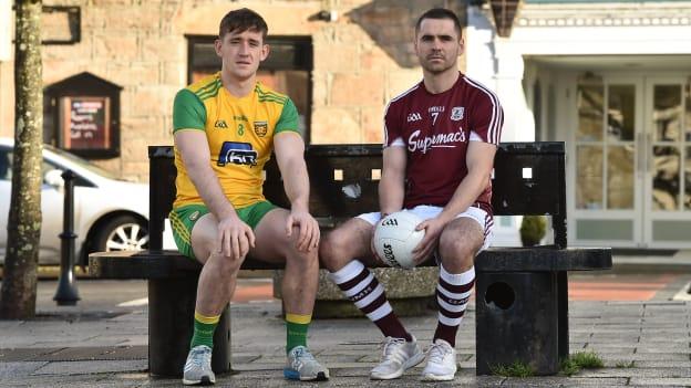 Hugh McFadden, Donegal, and Cathal Sweeney, Galway, pictured ahead of the game.