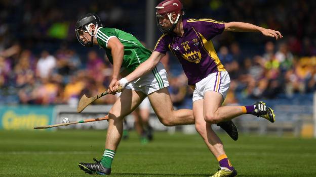 Ciaran O Connor, Limerick, and Mark O Neill, Wexford, in action at Semple Stadium. 