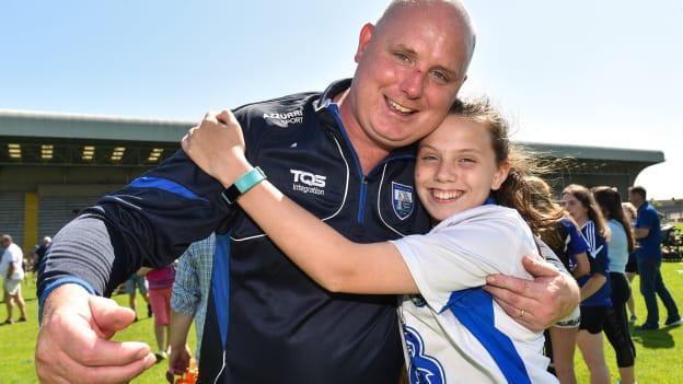 Waterford manager Tom McGlinchey pictured with his daughter Sinead after the All Ireland Qualifier Round One win over Wexford.