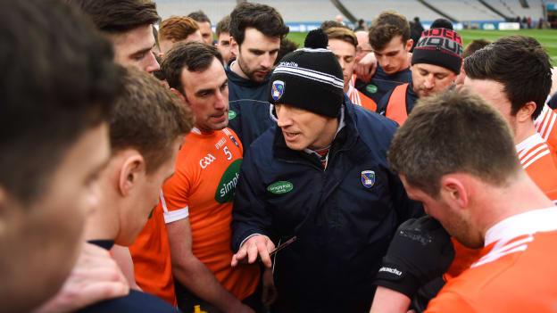 Kieran McGeeney steered Armagh to the Allianz Football League Division Three title on Saturday.