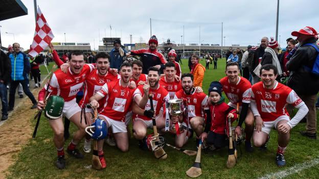 Cuala players celebrate another Leinster SHC win.