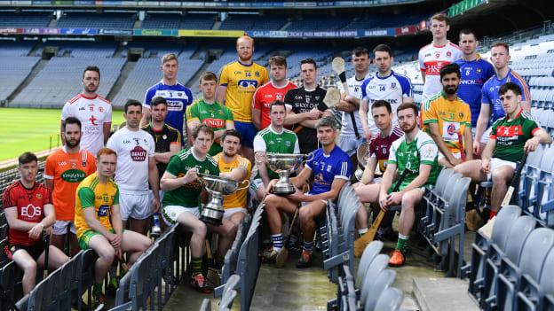 Players from the competing counties in the Christy Ring, Nicky Rackard, and Lory Meagher Cups.