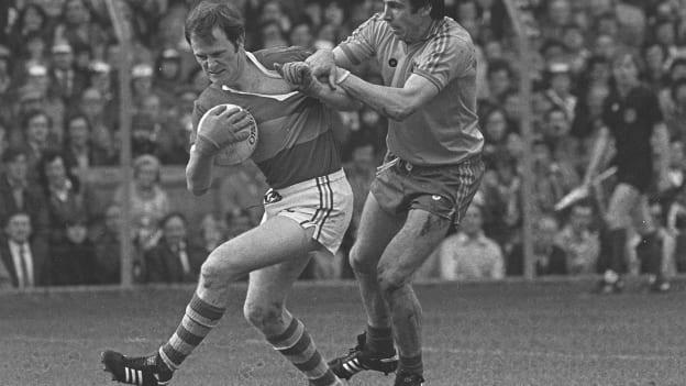 Kerry's Ger O'Driscoll in action against Roscommon's Pat Lindsay in the 1980 All-Ireland SFC Final. 