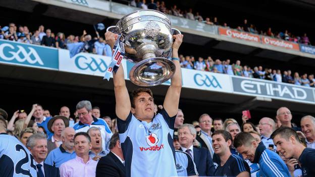 Michael Fitzsimons lifts the Sam Maguire in 2013