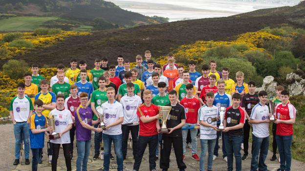 Players from all the competing teams pictured at the Bank of Ireland Celtic Challenge launch.