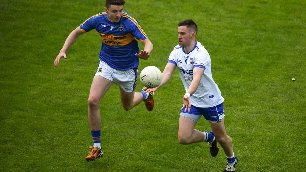Gavin Crotty, Waterford, and Jack Kennedy, Tipperary, during the Munster SFC clash at Semple Stadium.