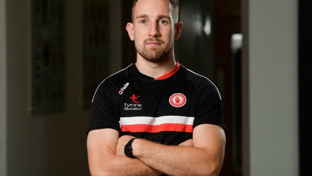 Tyrone's Niall Sludden pictured at a press event ahead of Sunday's All Ireland SFC Final.