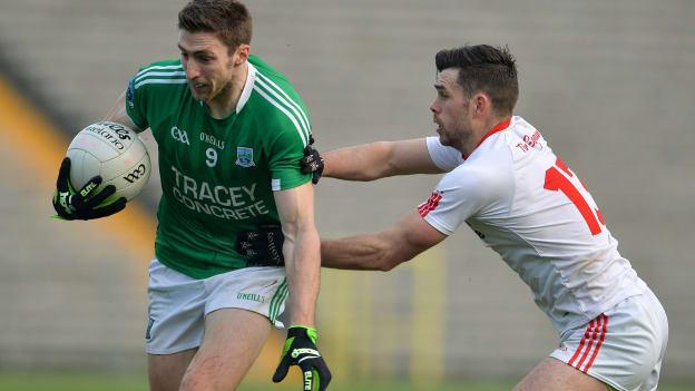 Eoin Donnelly, Fermanagh, and Darren McCurry, Tyrone, clash in Clones.