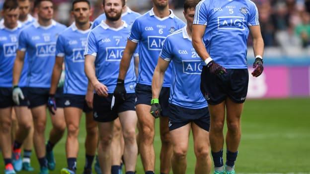 Jonny Cooper and his Dublin team-mates pictured before this year's All-Ireland SFC semi-final against Galway. 
