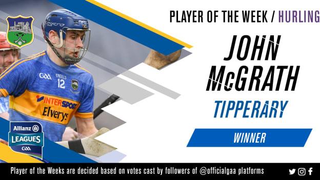 John McGrath voted GAA.ie Hurler of the Week