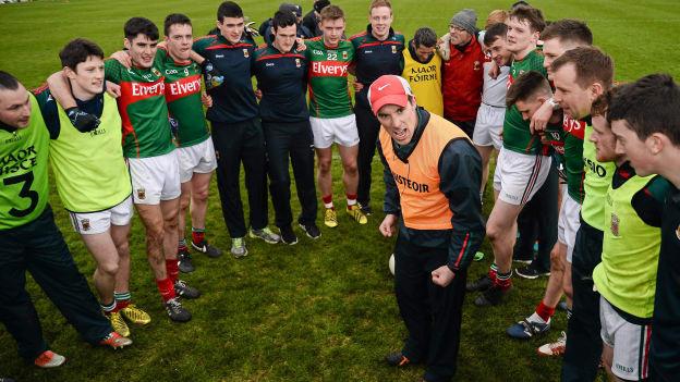 Mayo under 21 manager Michael Solan speaks to his panel.