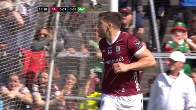 Damien Comer goal chance for Galway (CSFC)