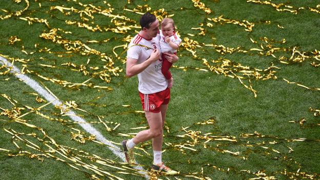 Colm Cavanagh with his daughter Chloe after Sunday's All Ireland SFC Final at Croke Park.