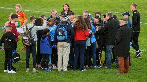 Stephen Cluxton signing autographs after Dublin defeated Carlow in the Leinster SFC at O Moore Park.