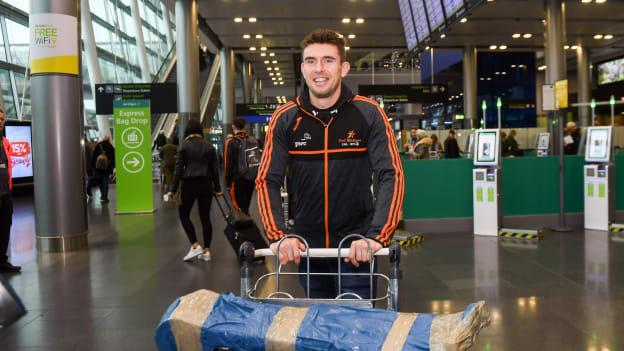 Colm Begley, GPA, arrives at Dublin Airport prior to the departure of the GAA-GPA PwC Football All-Stars tour to Philadelphia. 