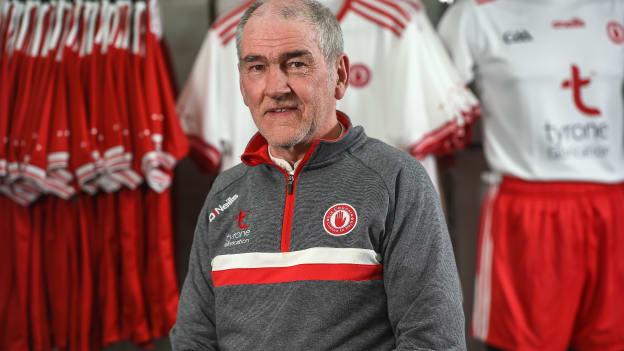 Mickey Harte pictured at the launch of the 2018 Ulster Senior Football Championship.