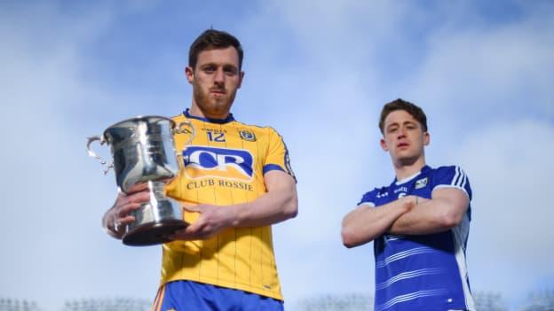 Conor Devaney, Roscommon, and Ciaran Brady, Cavan, pictured ahead of the Allianz Football League Division Two Final.