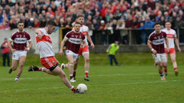 Abbeylara's Robbie Smyth netted a penalty in the 2017 Longford SFC Final against St Columba's, Mullinalaghta.