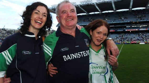 Richie Bennis celebrates with his daughters Imelda (left) and Alison after Limerick's All-Ireland SHC semi-final victory over Waterford in 2007. 