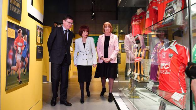 Pictured at the announcement of UNESCO Intangible Cultural Heritage Status for the game of Hurling and Camogie at Croke Park, Dublin, are from left, Ard Stiúrthóir of the GAA Tom Ryan, Josepha Madigan, TD, Minister for Cu
