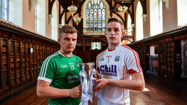 Peter Casey, Limerick, and Patrick Collins, Cork, pictured ahead of the Bord Gais Energy Munster Under 21 Hurling Final.