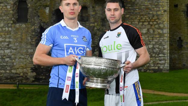 Michael Fitzsimons, Dublin, and Seanie Furlong, Wicklow, pictured at the Leinster Senior Football Championship launch.