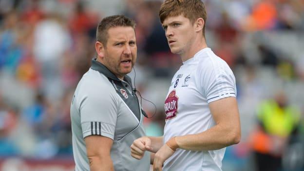 Kildare manager Cian O Neill and midfielder Kevin Feely.