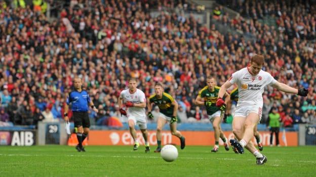Peter Harte in action during the 2015 All Ireland SFC Semi Final between Tyrone and Kerry at Croke Park.