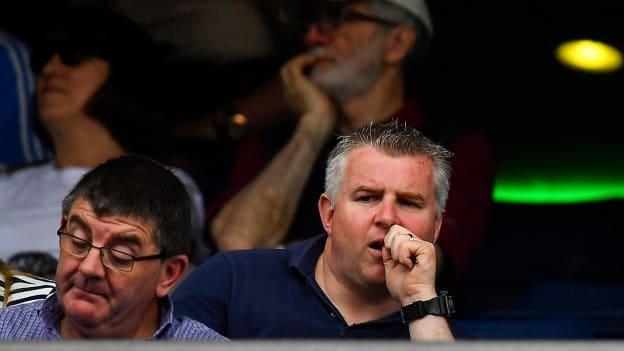 Mayo manager Stephen Rochford watching Dublin defeat Tyrone at the All Ireland SFC Semi-Final stage.