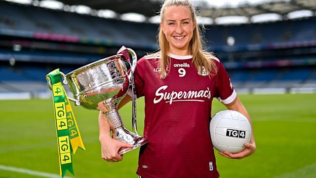 In attendance during the captains day ahead of the 2024 TG4 All-Ireland Ladies Football Championship Finals at Croke Park in Dublin is Galway captain Ailbhe Davoren. Photo by Ben McShane/Sportsfile.