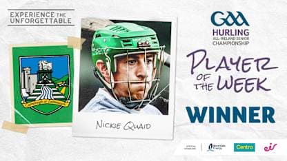 Nickie Quaid voted GAA.ie Hurler of the Week