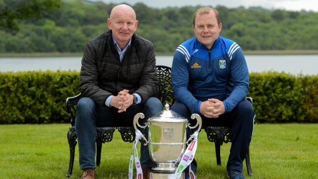 Declan Bonner and Mickey Graham pictured ahead of the Ulster SFC Final.