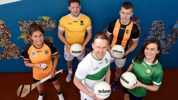 McKeever Sports Brand Ambassadors Katie Power (Kilkenny), Conor McManus (Monaghan), Andy Moran (Mayo), Rian O’Neill (Armagh) and Hannah Looney (Cork) pictured at the brand’s GAA Licence Launch event in Croke Park, Dublin. For the first time, McKeever Sports has secured the full official GAA licensing suite, with the authority to manufacture official club and county playing teamwear for use on and off of the pitch.