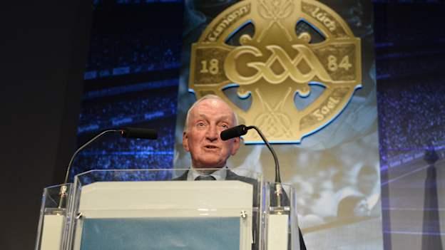 Jimmy Gray speaking at the GAA's Annual Congress in 2018.