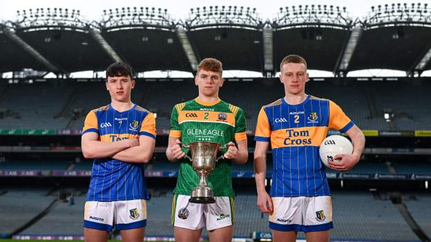 In attendance at the Masita GAA All-Ireland Post Primary Schools Championships captain's call at Croke Park in Dublin were St Brendan's College Killarney, Kerry, captain Cian McMahon, centre, and Naas CBS, Kildare, joint captains Jack McKevitt, left, and Fionn Tully. The Masita GAA All-Ireland Post Primary Schools Croke Cup and the Masita GAA All-Ireland Post Primary Schools Hogan Cup will be played in Croke Park on St Patrick’s Day, 17th March 2022. 