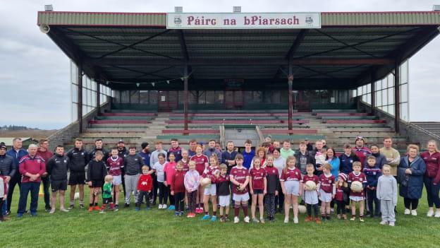 Members of the Galway football panel on a recent visit to Na Piarsiagh.