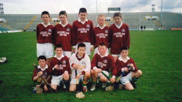 A Lisnagry NS Mini Sevens team with Dan Morrissey playing as goalkeeper. 