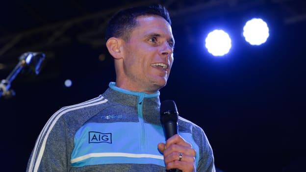 Stephen Cluxton pictured at Dublin's homecoming celebration following the 2017 All Ireland victory.