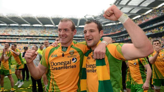 Neil Gallagher and Michael Murphy following the 2012 All Ireland win.