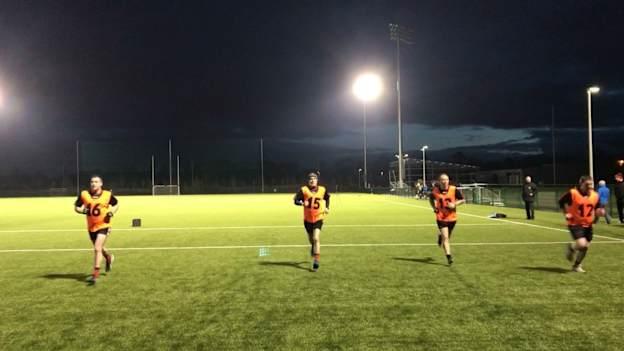 Inter-county referees pictured being put through their paces at the pre-Allianz Leagues fitness test. 