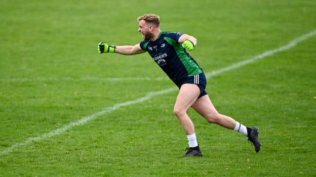 Oughterard goalkeeper Jordan Waller celebrates following their Galway SFC win over Monivea-Abbey.