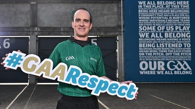 Referee David Coldrick stands for a portrait during the GAA Referees Respect Day at Croke Park in Dublin. 